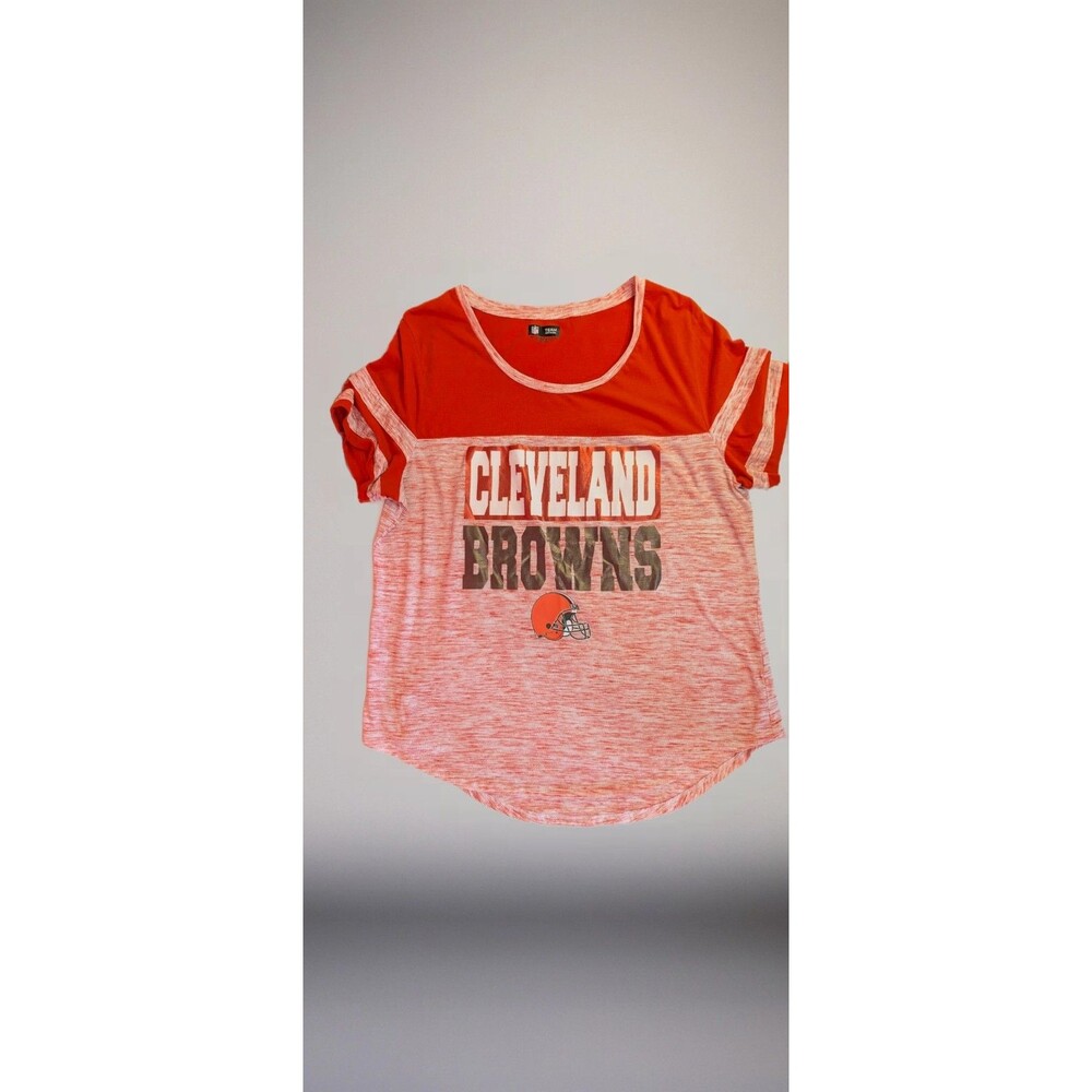 Women's NFL Team Apparel Cleveland Browns Football Short Sleeve Shirt Orange 2XL